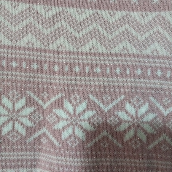 🔥🌲kids Adrienne Vittadini Bambini Pink Patterned Baby Sweater Dress Size 18M - Picture 5 of 9